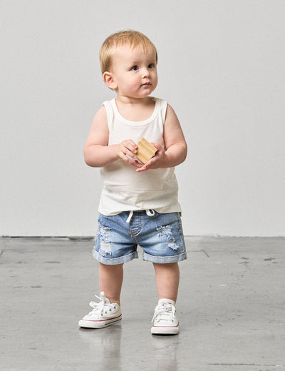 Distressed Denim Short