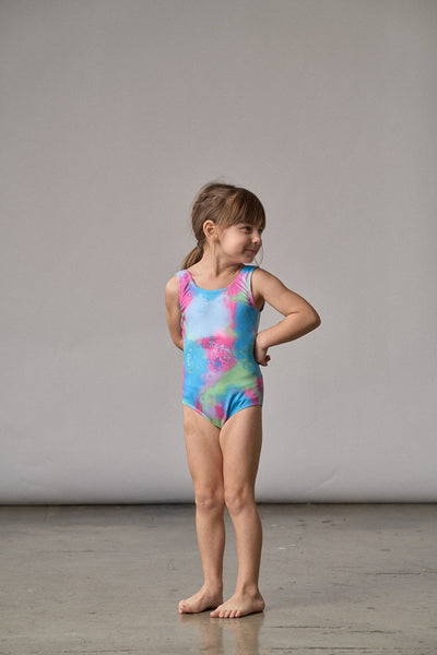 Girls Swimsuit - Neon Watercolor