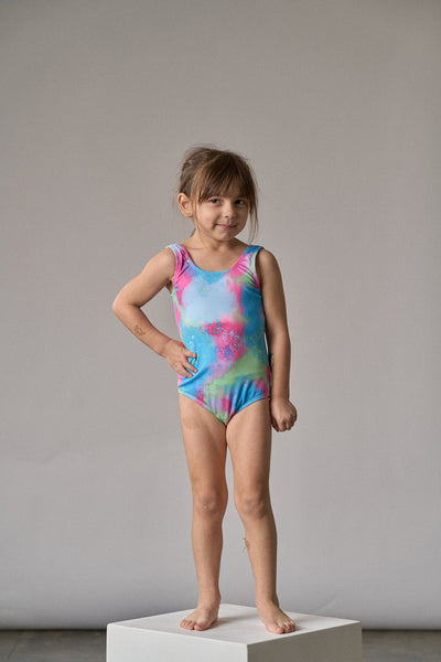 Girls Swimsuit - Neon Watercolor