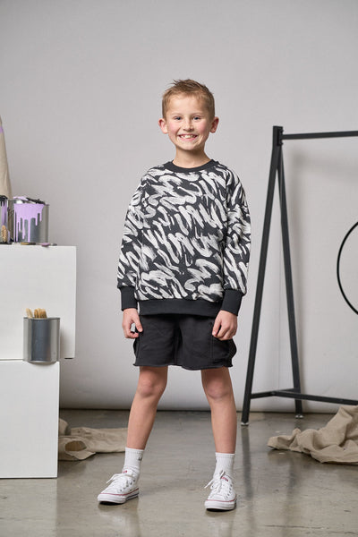 Raw Edge Cargo Short - Black