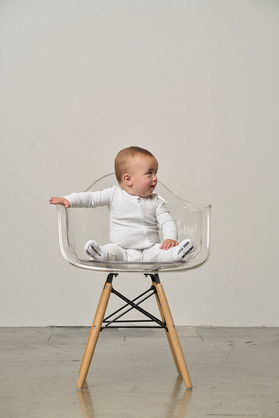 2-Way Zip Romper- Light Heather Grey