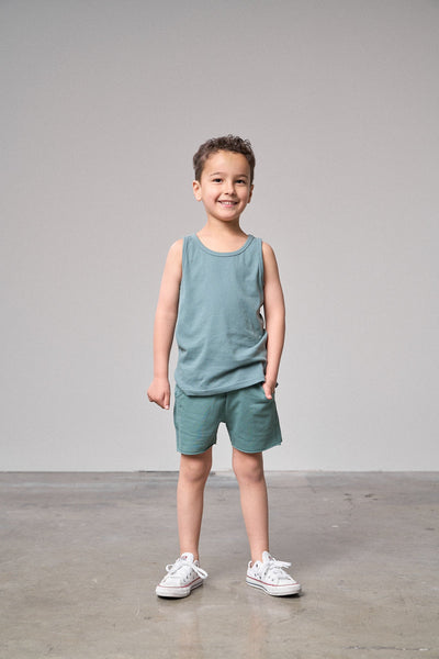 Raw Edge Harem Short - Teal