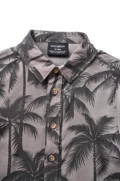 Palm Print Button Up
