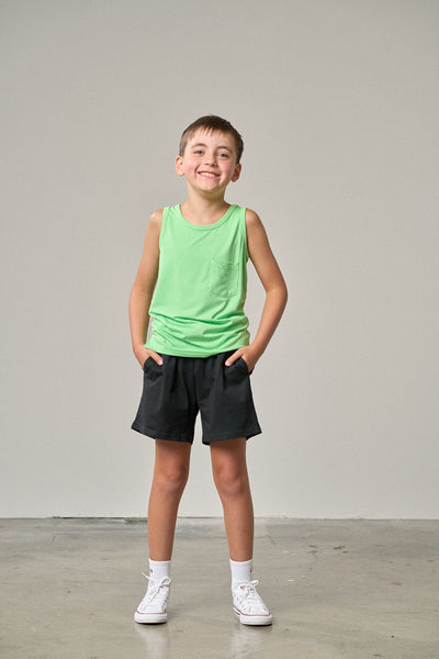 Neon Bamboo Pocket Tank - Green