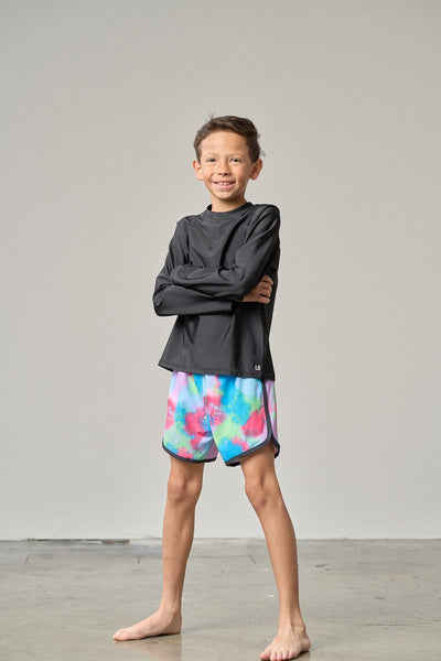 Boys Swim Short - Neon Watercolor