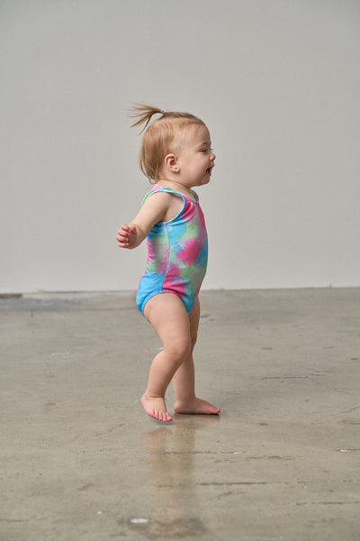 Girls Swimsuit - Neon Watercolor