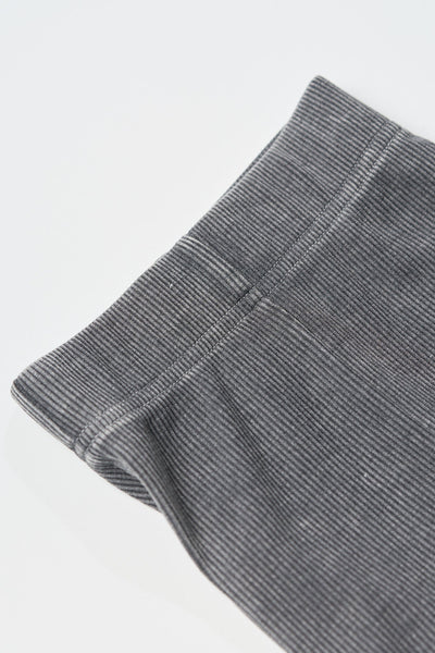 Acid Wash Ribbed Short - Black