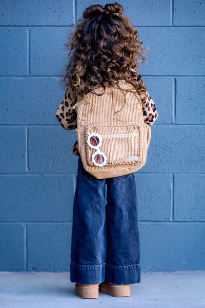 Corduroy Backpack- Camel