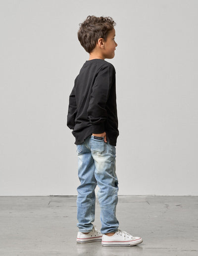 Relaxed Fit Distressed Denim