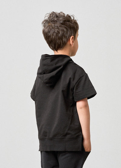 Short Sleeve Hoodie - Black