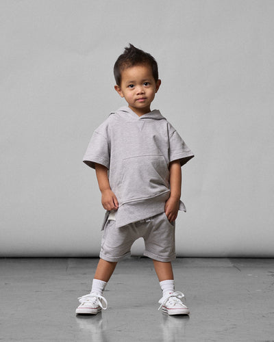 Short Sleeve Hoodie - Grey