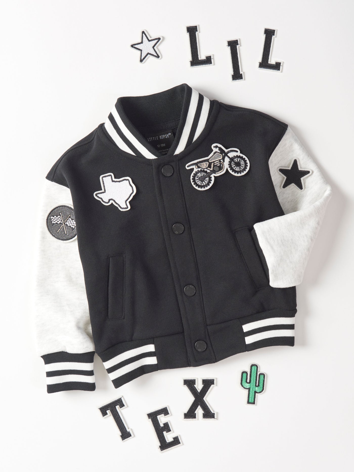 Black Varsity Letter Patch