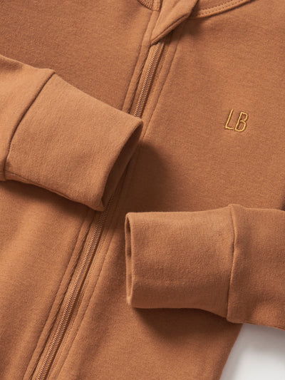 2-Way Zip Romper- Chestnut