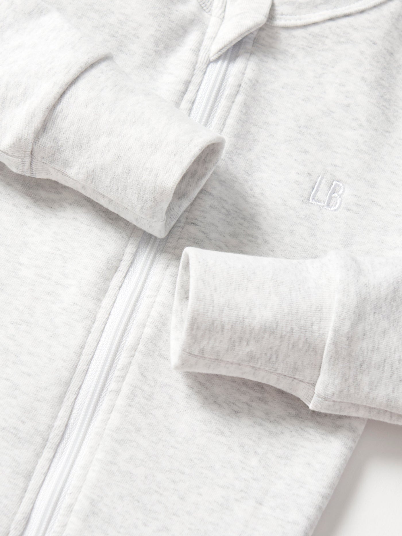 2-Way Zip Romper- Light Heather Grey