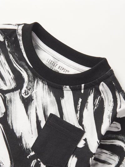 Brush Stroke Tee - Black