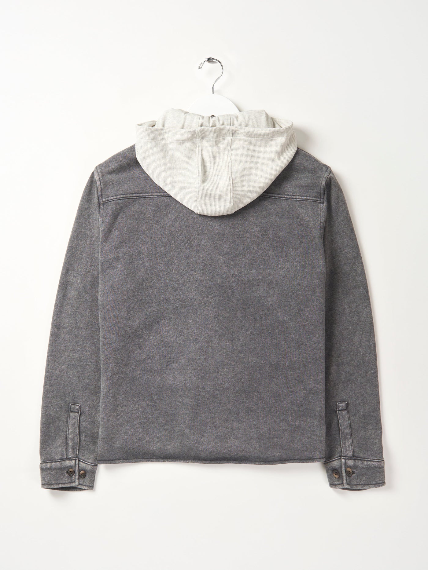 Adult Lightweight Hooded Shacket - Charcoal Wash