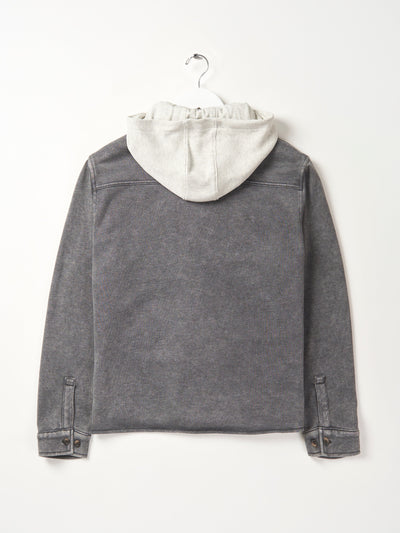 Adult Lightweight Hooded Shacket - Charcoal Wash