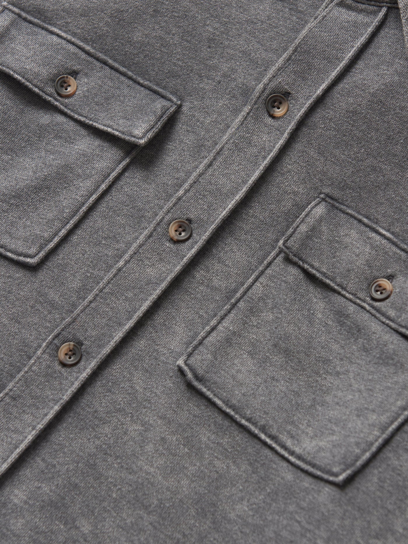 Adult Lightweight Hooded Shacket - Charcoal Wash
