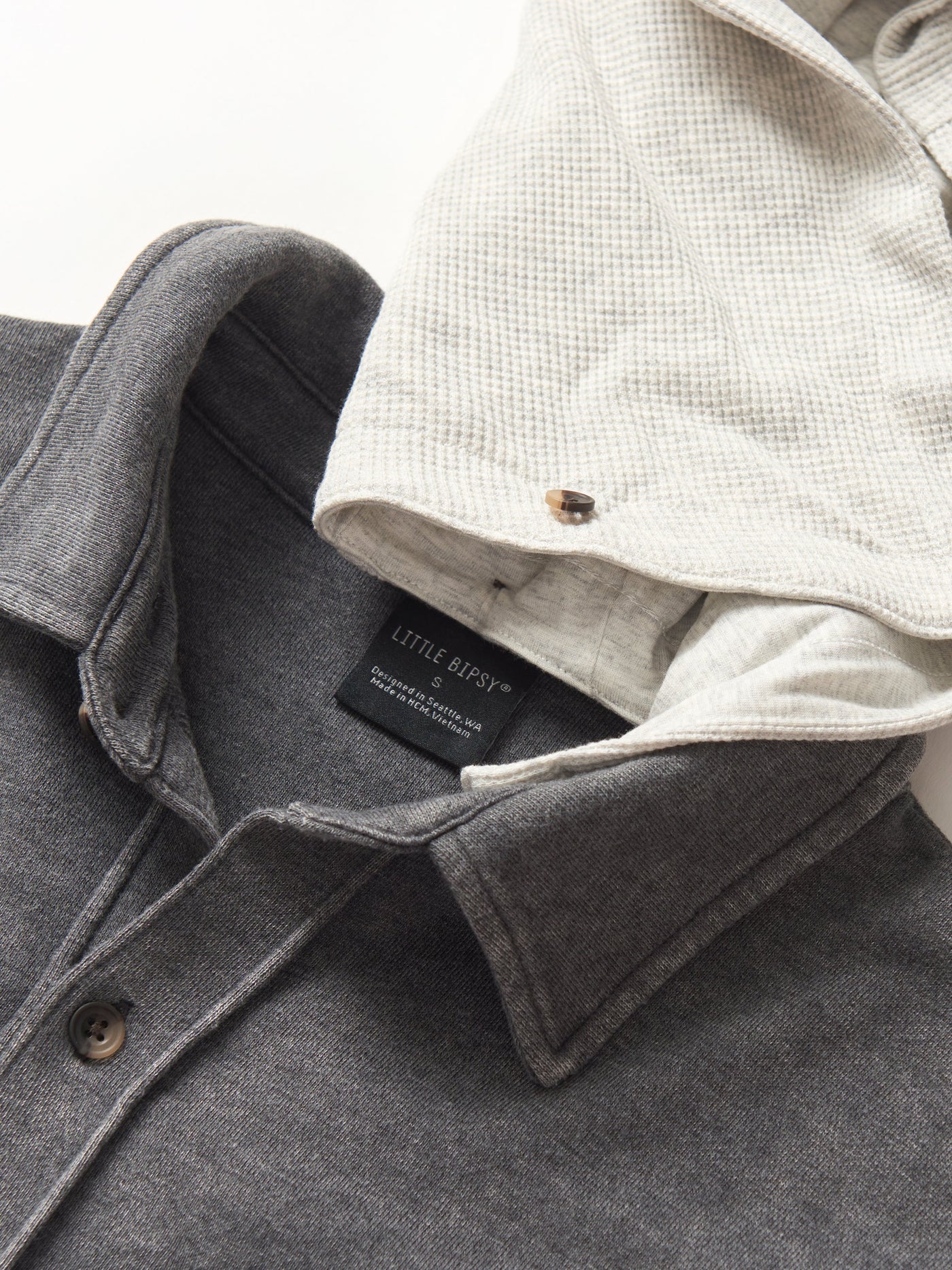 Adult Lightweight Hooded Shacket - Charcoal Wash