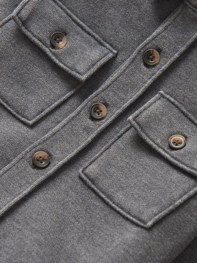 Lightweight Hooded Shacket - Charcoal Wash