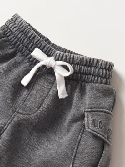 Raw Edge Cargo Short - Charcoal Wash