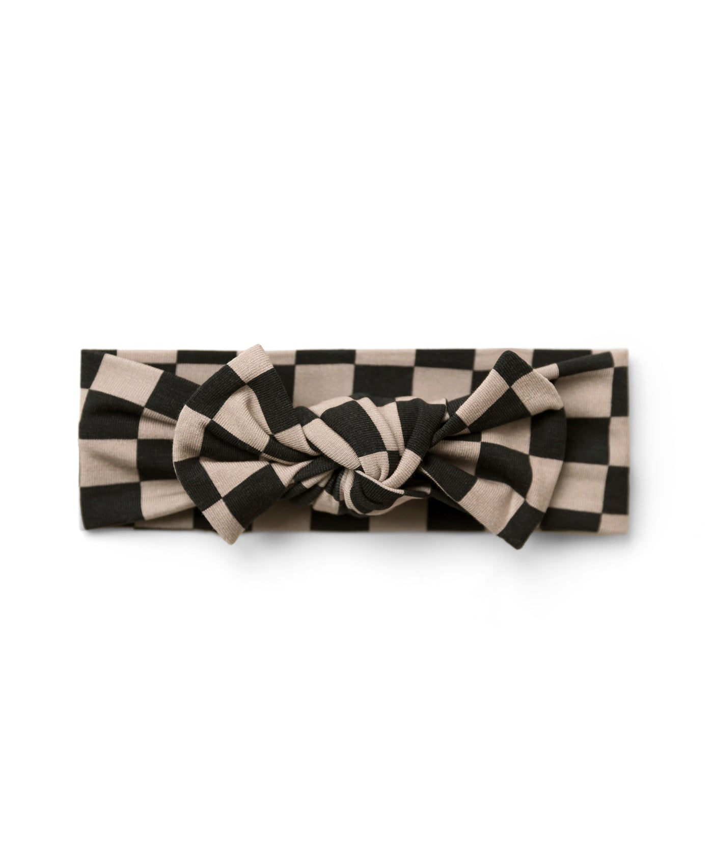 Black & Tan Checkered Headband Bow