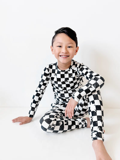 Black & White Checkered Star Two-Piece Set