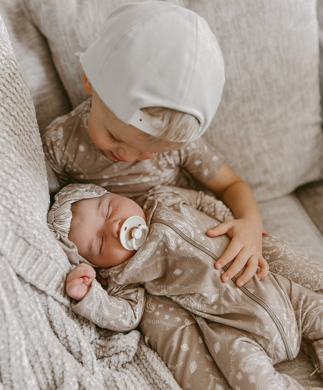 Baby Breez Paisley Tan LUXIE® | Buttery Soft Bamboo Pajamas