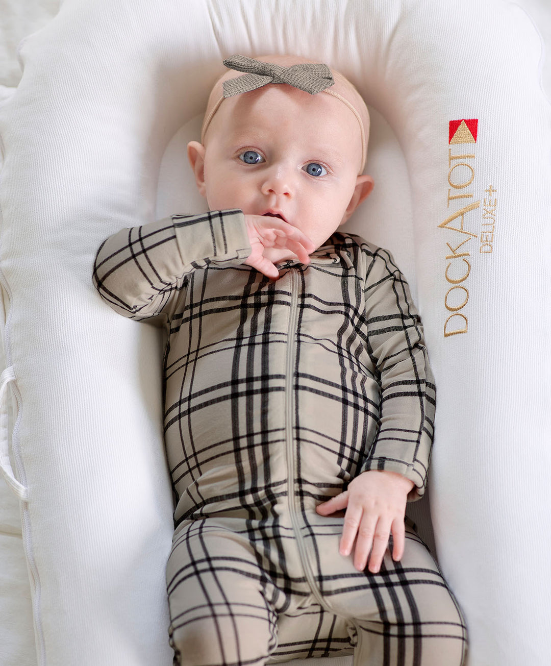 Baby Breez Tan Black Plaid LUXIE Buttery Soft Bamboo Pajamas